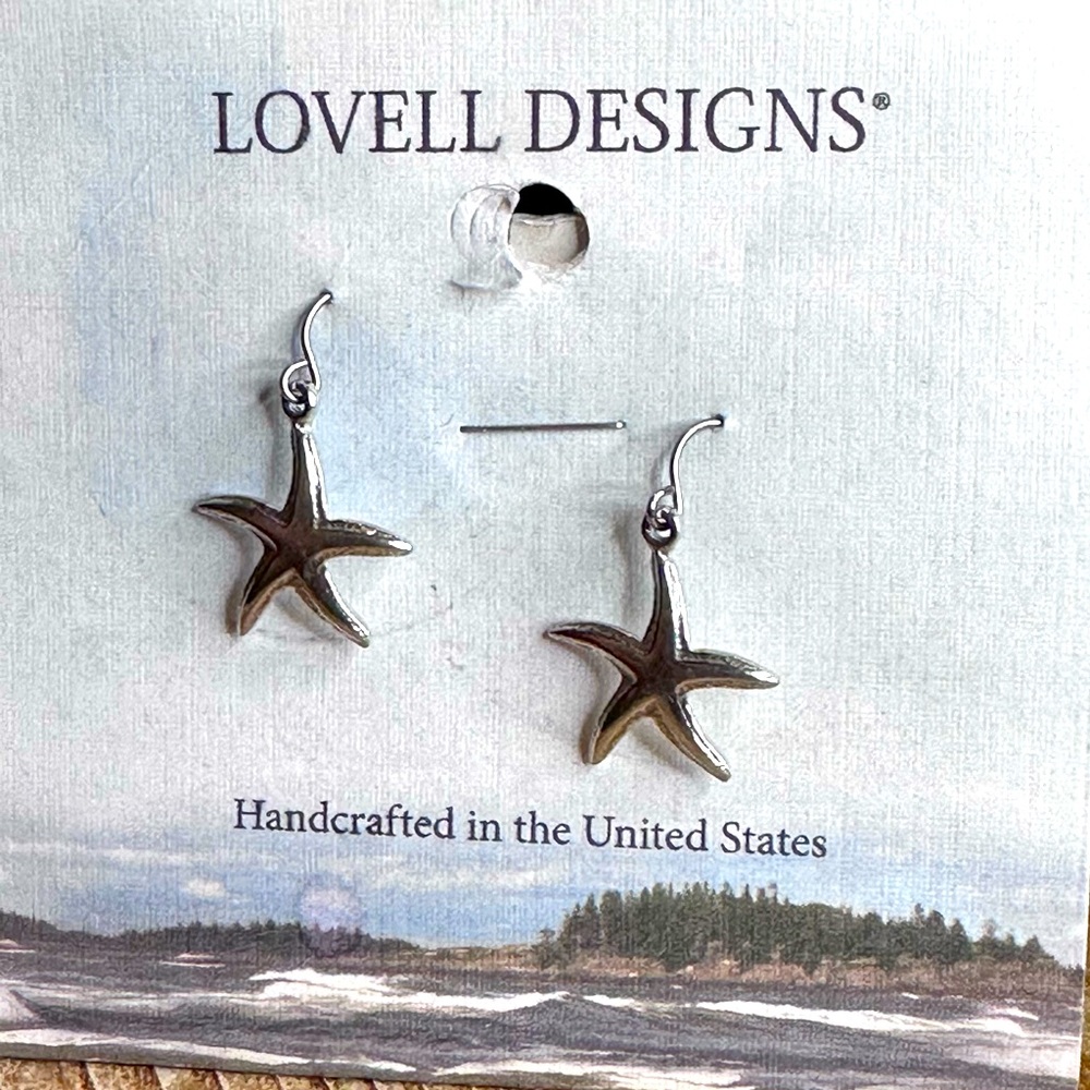 Lovell Designs - Starfish Drop Pewter Earrings, NWT